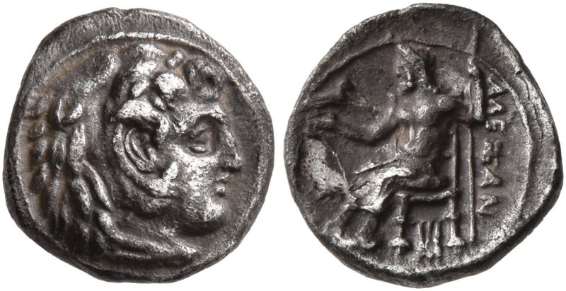 KINGS OF MACEDON. Alexander III ‘the Great’, 336-323 BC. Obol (Silver, 9 mm, 0.6...