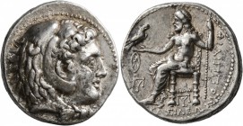 KINGS OF MACEDON. Philip III Arrhidaios, 323-317 BC. Tetradrachm (Silver, 27 mm, 17.18 g, 9 h), Babylon, struck under Archon, Dokimos, or Seleukos I, ...