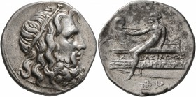 KINGS OF MACEDON. Antigonos III Doson, 229-221 BC. Tetradrachm (Silver, 30 mm, 17.02 g, 12 h), Amphipolis, circa 227-225. Head of Poseidon to right, w...