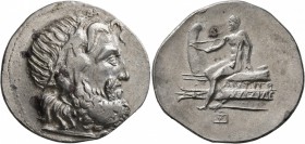 KINGS OF MACEDON. Antigonos III Doson, 229-221 BC. Tetradrachm (Subaeratus, 34 mm, 13.71 g, 1 h), imitating Amphipolis (?), after circa 227-225. Head ...
