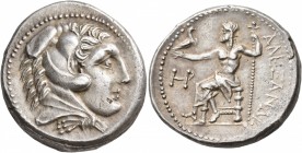 KINGS OF PAEONIA. Audoleon, circa 315-286 BC. Tetradrachm (Silver, 27 mm, 17.20 g, 4 h), Astibus or Damastion. Head of Herakles to right, wearing lion...