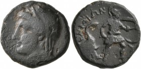 THESSALY. Thebai. Circa 302-286 BC. Trichalkon (Bronze, 18 mm, 6.10 g, 11 h). Veiled head of Demeter to left, wearing grain wreath. Rev. ΘΗΒΑΙΩΝ Prote...