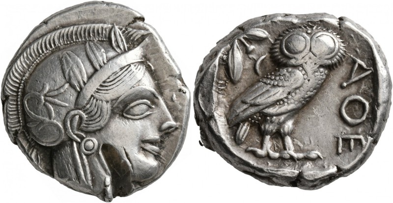 ATTICA. Athens. Circa 440s-430s BC. Tetradrachm (Silver, 24 mm, 17.16 g, 11 h). ...
