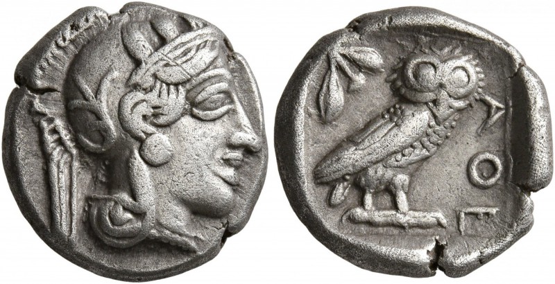 ATTICA. Athens. Circa 430s-420s BC. Drachm (Silver, 15 mm, 4.15 g, 9 h). Head of...
