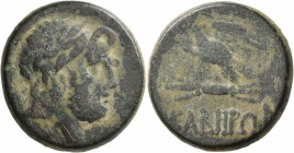 PONTOS. Kabeira. Circa 100-85 BC. AE (Orichalcum, 26 mm, 19.46 g, 1 h). Laureate head of Zeus to right. Rev. KABHPΩN Eagle standing left on thunderbol...
