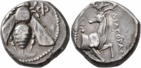 IONIA. Ephesos. Circa 390-325 BC. Tetradrachm (Silver, 21 mm, 15.23 g, 12 h), Diagoras, magistrate. [E]-Φ Bee. Rev. ΔIAΓOPAΣ Forepart of a stag right,...