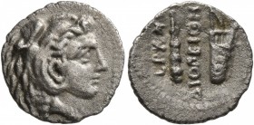 IONIA. Erythrai. Circa 325-280 BC. Obol (Silver, 12 mm, 0.84 g, 3 h), Diogeithe..., magistrate. Head of Herakles to right, wearing lion skin headdress...