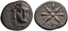 SATRAPS OF CARIA. Pixodaros, circa 341/0-336/5 BC. Trihemiobol (Silver, 10 mm, 0.74 g), Halikarnassos. Laureate head of Apollo facing slightly to righ...