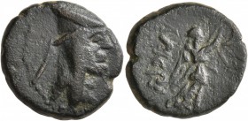 KINGS OF SOPHENE. Arkathias II, circa 93/90-90/89 BC. Tetrachalkon (Bronze, 18 mm, 6.27 g, 12 h), Arkathiokerta (?). Draped bust of Arkathias II to ri...