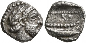 PHOENICIA. Arados. Circa 400-380 BC. 1/12 Shekel (Silver, 9 mm, 0.77 g, 7 h). Laureate head of Ba'al-Arwad to right. Rev. &#67648;&#67660; Galley righ...