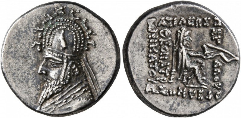 KINGS OF PARTHIA. Sinatrukes, 93/2-70/69 BC. Drachm (Silver, 17 mm, 4.01 g, 12 h...