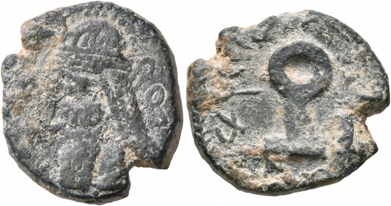 KINGS OF PARTHIA. Vologases IV, circa 147-191. Tetrachalkon (Bronze, 20 mm, 6.49...