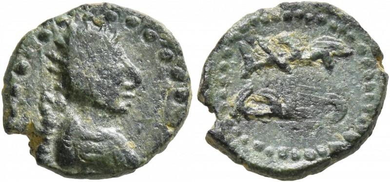 KINGS OF OSRHOENE (EDESSA). Ma'nu VIII Philoromaios, 167-179 AD. AE (Bronze, 12 ...