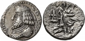 KINGS OF PERSIS. Oxathres (Vahsir), late 1st century BC. Hemidrachm (Silver, 14 mm, 1.92 g, 1 h). Diademed bust of Oxathres to left. Rev. Oxathres (Va...