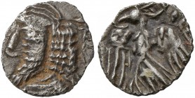 KINGS OF PERSIS. Pakur (Pakor) I (?), early 1st century AD. Hemiobol (Silver, 8 mm, 0.28 g, 10 h). Diademed and draped bust of Pakur (?) to left. Rev....