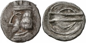 KINGS OF PERSIS. Uncertain king II, late 1st century AD. Diobol (Silver, 12 mm, 1.05 g, 12 h). Diademed and draped bust left, wearing tiara. Rev. Diad...