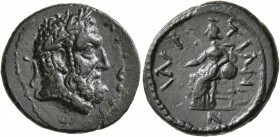 MOESIA INFERIOR. Callatis. Pseudo-autonomous issue . Assarion (Bronze, 21 mm, 5.59 g, 7 h), 2nd century AD. KTICTHC Laureate head of Herakles to right...