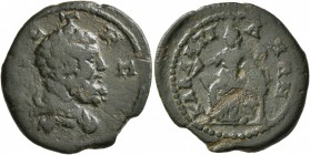 MOESIA INFERIOR. Callatis. Pseudo-autonomous issue . Diassarion (Bronze, 22 mm, 3.73 g, 1 h), time of the Severans, 193-235. [KTI]CTHC Head of Herakle...