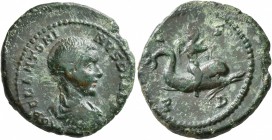 THRACE. Deultum. Diadumenian , as Caesar, 217-218. Assarion (Bronze, 20 mm, 4.16 g, 7 h). M OPEL ANTONINVS DIADV C Bare-headed, draped and cuirassed b...
