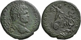 THRACE. Hadrianopolis. Caracalla , 198-217. Tetrassarion (Bronze, 27 mm, 11.08 g, 2 h). AYT K M AYP CЄY ANTΩNЄINOC Laureate head of Caracalla to right...