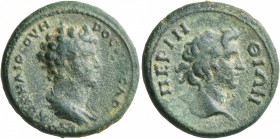THRACE. Perinthus. Marcus Aurelius , as Caesar, 139-161. Assarion (Bronze, 21 mm, 6.80 g, 7 h). AYPHΛIOC OYHPOC KAICAP Bare-headed and draped bust of ...