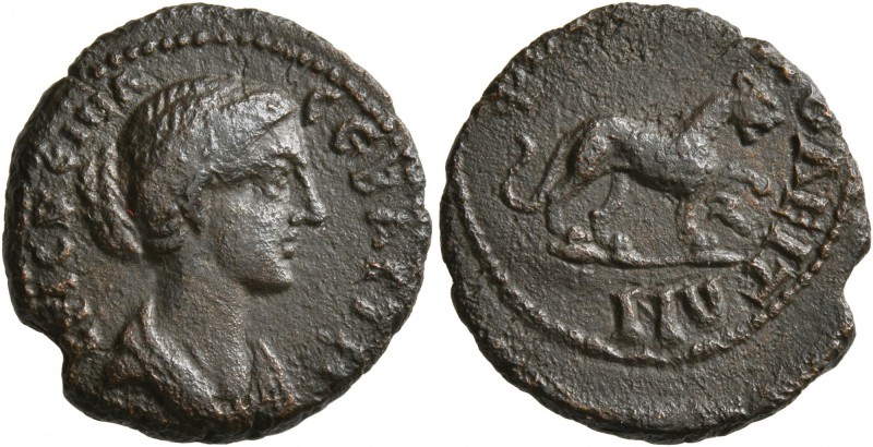 THRACE. Philippopolis. Crispina , Augusta, 178-182. Hemiassarion (Bronze, 19 mm,...