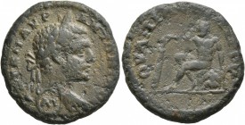 THRACE. Topirus. Caracalla , 198-217. Diassarion (Bronze, 23 mm, 7.92 g, 7 h). AYT K M AYP ANTΩNINOC Laureate head of Caracalla to right; on neck, 'co...