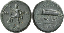 MACEDON. Pella. Augustus , 27 BC-AD 14. Diassarion (Bronze, 23 mm, 13.26 g, 12 h), Nonius and Sulpicius, quinquennial duoviri. IMP DIVI F / ACTIO Augu...