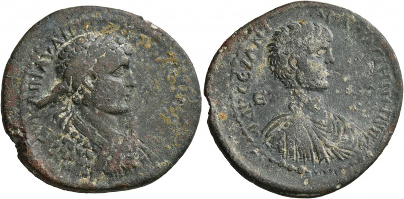 PONTUS. Amasia. Caracalla, with Geta as Caesar , 198-209. Tetrassarion (Bronze, ...