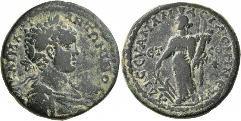 PONTUS. Amasia. Caracalla , 198-217. Tetrassarion (Bronze, 28 mm, 16.59 g, 7 h),...