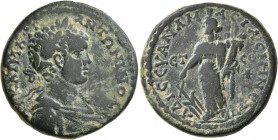 PONTUS. Amasia. Caracalla , 198-217. Tetrassarion (Bronze, 28 mm, 16.59 g, 7 h), CY 209 = 207/8 AD. AY KAI M AYP ANTΩNINOC Laureate, draped and cuiras...