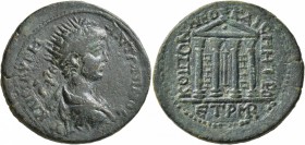 PONTUS. Neocaesarea. Caracalla , 198-217. Tetrassarion (Bronze, 31 mm, 14.32 g, 1 h), CY 146 = 209/210 AD. A KAI M AYPH ANTΩNINOC Radiate, draped and ...