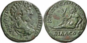 BITHYNIA. Flaviopolis (as Cretaia). Caracalla , 198-217. Tetrassarion (Bronze, 26 mm, 10.54 g, 7 h). AY K M AYP ANTΩNINOC Laureate, draped and cuirass...
