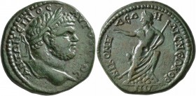 BITHYNIA. Nicomedia. Caracalla , 198-217. Tetrassarion (Bronze, 27 mm, 15.21 g, 1 h). ANTΩNЄINOC AYΓOYCTOC Laureate head of Caracalla to right. Rev. N...