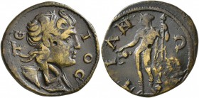 BITHYNIA. Tium. Pseudo-autonomous issue . Diassarion (Orichalcum, 23 mm, 5.72 g, 1 h), circa 222-238. TЄIOC Youthful head of the eponymous hero Teios ...