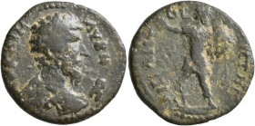 MYSIA. Miletopolis. Lucius Verus , 161-169. Assarion (Bronze, 21 mm, 5.59 g, 6 h), after 164. ΑY ΚΑΙ Μ ΑY ΒΗΡΟϹ Laureate and cuirassed bust of Lucius ...