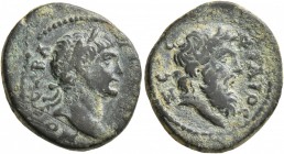 MYSIA. Pergamum. Trajan , 98-117. Hemiassarion (Bronze, 18 mm, 2.65 g, 1 h), circa 113/4. ΑΥΤ ΤΡΑΙΑΝΟС CЄBA Laureate head of Trajan to right. Rev. ΖΕΥ...