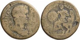 IONIA. Magnesia ad Maeandrum. Antoninus Pius , 138-161. Pentassarion (?) (Orichalcum, 33 mm, 25.33 g, 8 h), Dioskourides Gratos Metro, grammateus, cir...