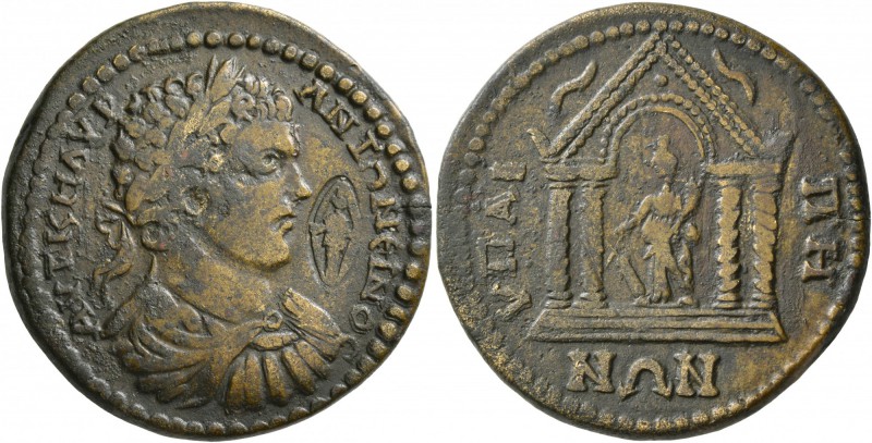 LYDIA. Hypaepa. Caracalla , 198-217. Tetrassarion (Orichalcum, 30 mm, 14.34 g, 6...