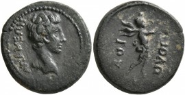 PHRYGIA. Apameia. Augustus , 27 BC-AD 14. Hemiassarion (Bronze, 18 mm, 3.90 g, 12 h), Diodoros, magistrate. AΠAMEΩN Bare head of Augustus to right. Re...