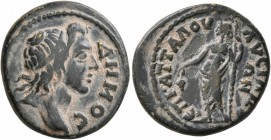 PHRYGIA. Lysias. Pseudo-autonomous issue . Hemiassarion (Bronze, 19 mm, 3.96 g, 5 h), Ae. Fla. Attalos, magistrate, time of Marcus Aurelius to Commodu...