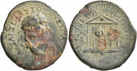 GALATIA. Ancyra. Vespasian , 69-79. Tetrassarion (Bronze, 32 mm, 15.79 g, 1 h), Cn. Pompeius Collega, legatus augusti pro praetore, circa 75/-77/8. AY...