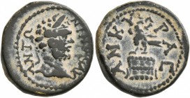 GALATIA. Ancyra. Caracalla , 198-217. Assarion (?) (Bronze, 18 mm, 4.71 g, 7 h). ANTΩNINOC AY Laureate head of Caracalla to right. Rev. ANKYPAC Eagle ...