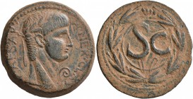 SYRIA, Seleucis and Pieria. Antioch. Nero , 54-68. Dupondius (Orichalcum, 28 mm, 15.64 g, 2 h). IM•NER•CLAV CAESAR• Laureate head of Nero to right; be...