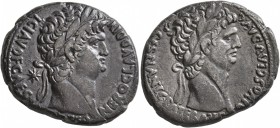SYRIA, Seleucis and Pieria. Antioch. Nero, with Divus Claudius , 54-68. Tetradrachm (Silver, 26 mm, 14.09 g, 1 h). NERO CLAVD DIVI CLAVD F CAESA[R AVG...