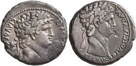 SYRIA, Seleucis and Pieria. Antioch. Nero, with Divus Claudius , 54-68. Tetradrachm (Silver, 25 mm, 14.00 g, 1 h). [NERO CLAVD] DIVI CLAVD F C[AESAR A...