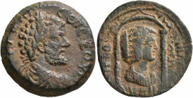 SYRIA, Seleucis and Pieria. Laodicea ad Mare. Septimius Severus, with Julia Domna , 193-211. Diassarion (Bronze, 26 mm, 9.57 g, 1 h). AVT KAI CЄΠT CЄO...