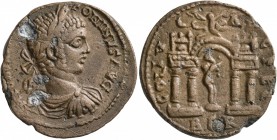 PHOENICIA. Berytus. Elagabalus , 218-222. Diassarion (Bronze, 24 mm, 9.57 g, 12 h). [IMP CAES M AVR AN]TONINVS AVG Laureate, draped and cuirassed bust...