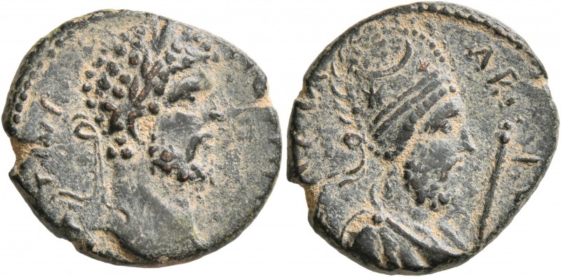 MESOPOTAMIA. Edessa. Septimius Severus, with Abgar VIII , 193-211. Assarion (Bro...