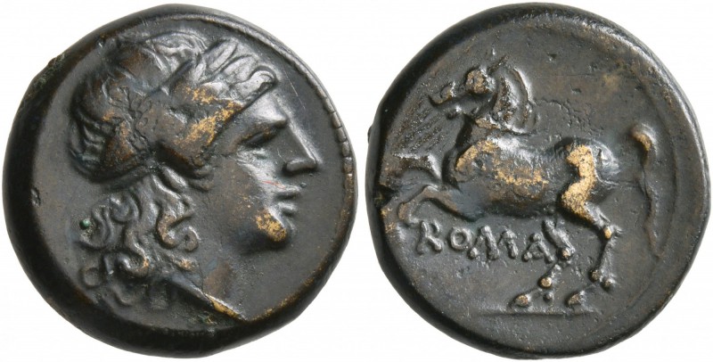 Anonymous, circa 235 BC. Litra (Orichalcum, 15 mm, 3.42 g, 4 h), Rome. Laureate ...